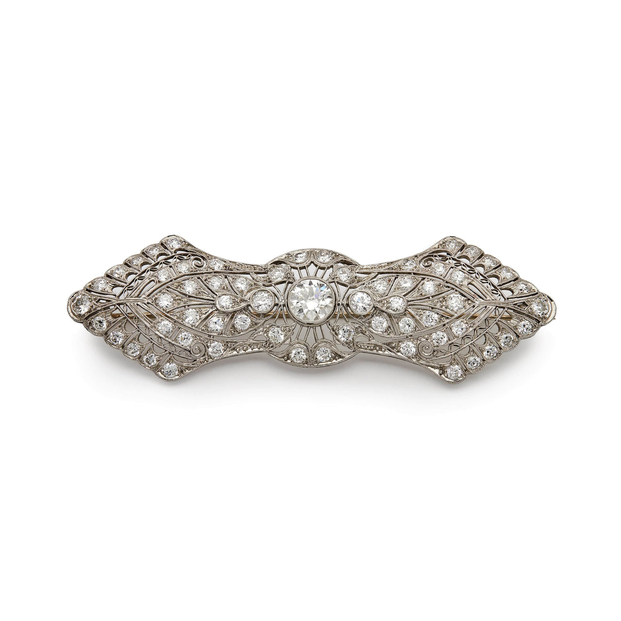 Antique White Diamond Brooch