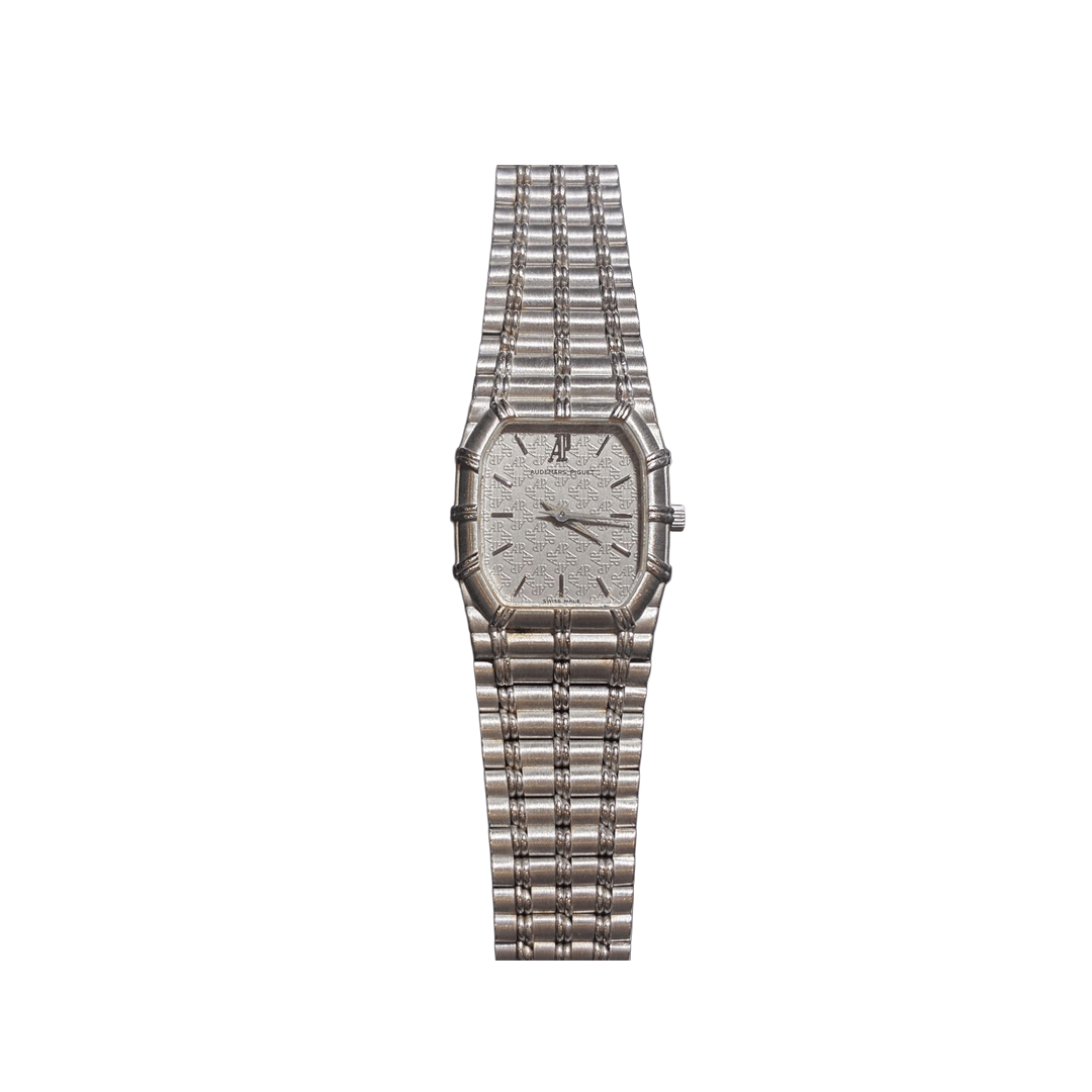 Audemars Piguet Bamboo 56206BC Vintage 'Ladies' White Gold Silver AP Monogram Dial Quartz