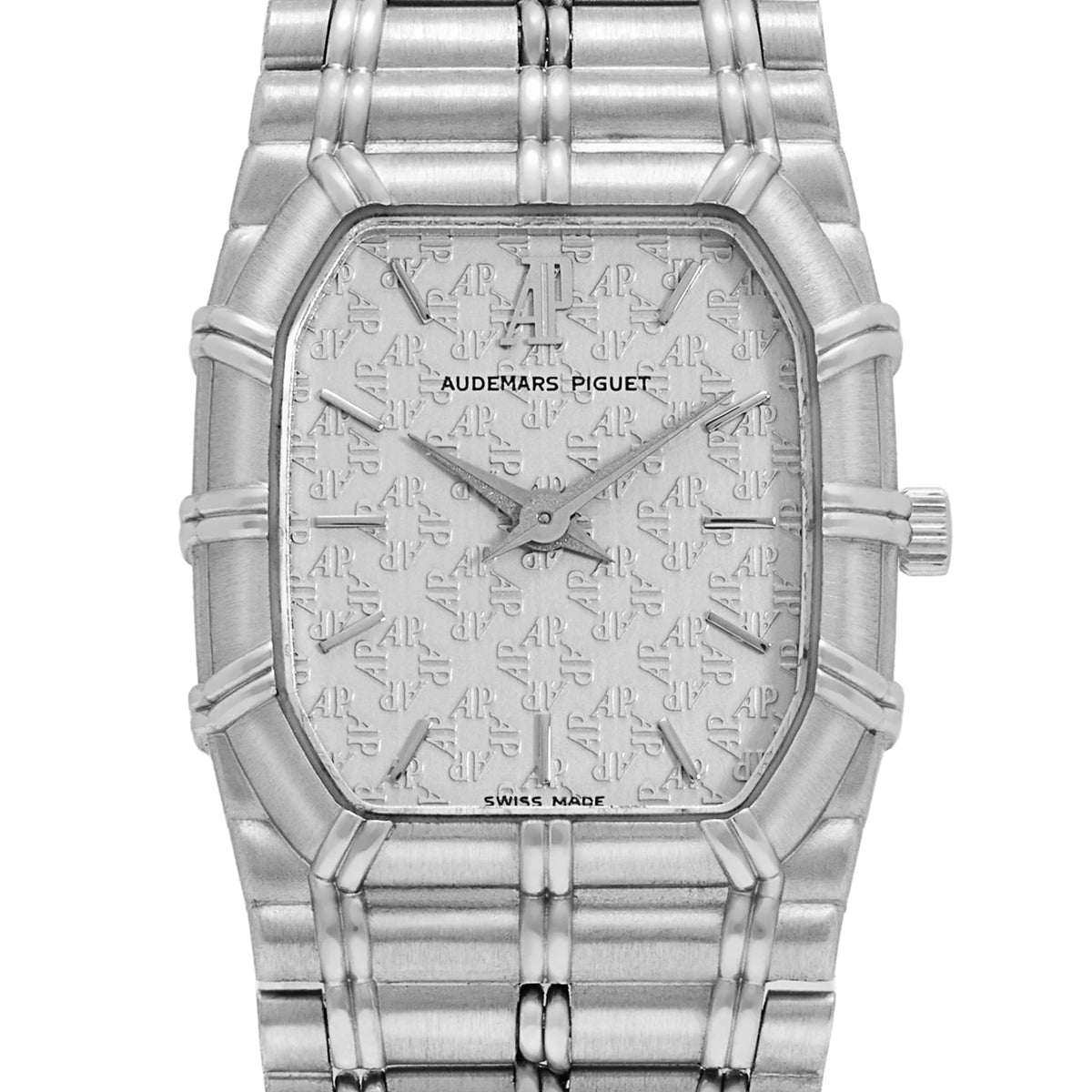 Audemars Piguet Bamboo 56206BC Vintage 'Ladies' White Gold Silver AP Monogram Dial Quartz