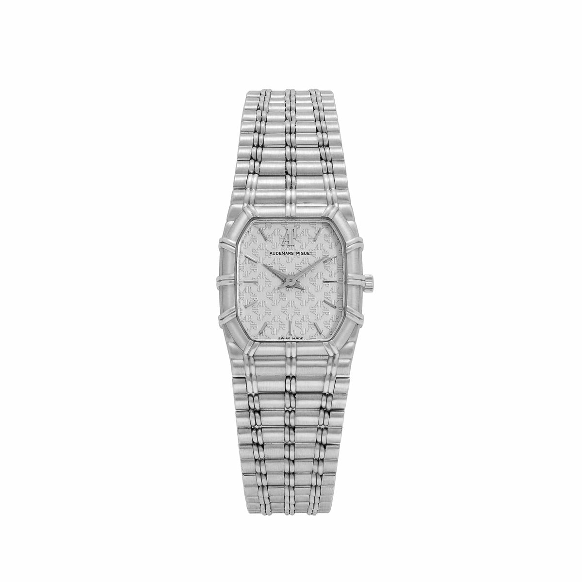 Audemars Piguet Bamboo 56206BC Vintage 'Ladies' White Gold Silver AP Monogram Dial Quartz