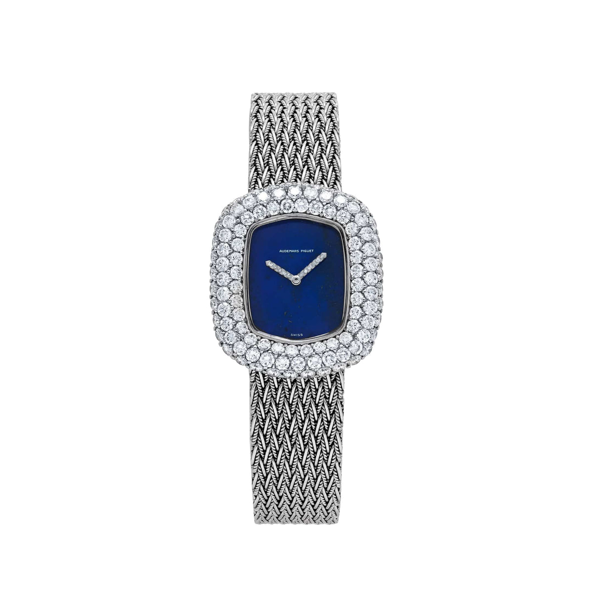 Audemars Piguet Cobra Vintage 'Ladies' White Gold Lapis Dial Diamond Hands Diamond Bezel