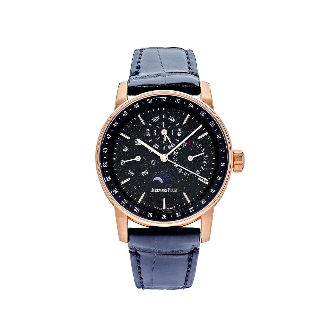 Luxury Watch Audemars Piguet Perpetual Calendar 'Code 11.59' Blue Dial 26394OR.OO.D321CR.01 Wrist Aficionado