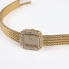 Audemars Piguet 'Ladies' Rectangle Watch Yellow Gold Champagne Diamond Dial Diamond Bezel