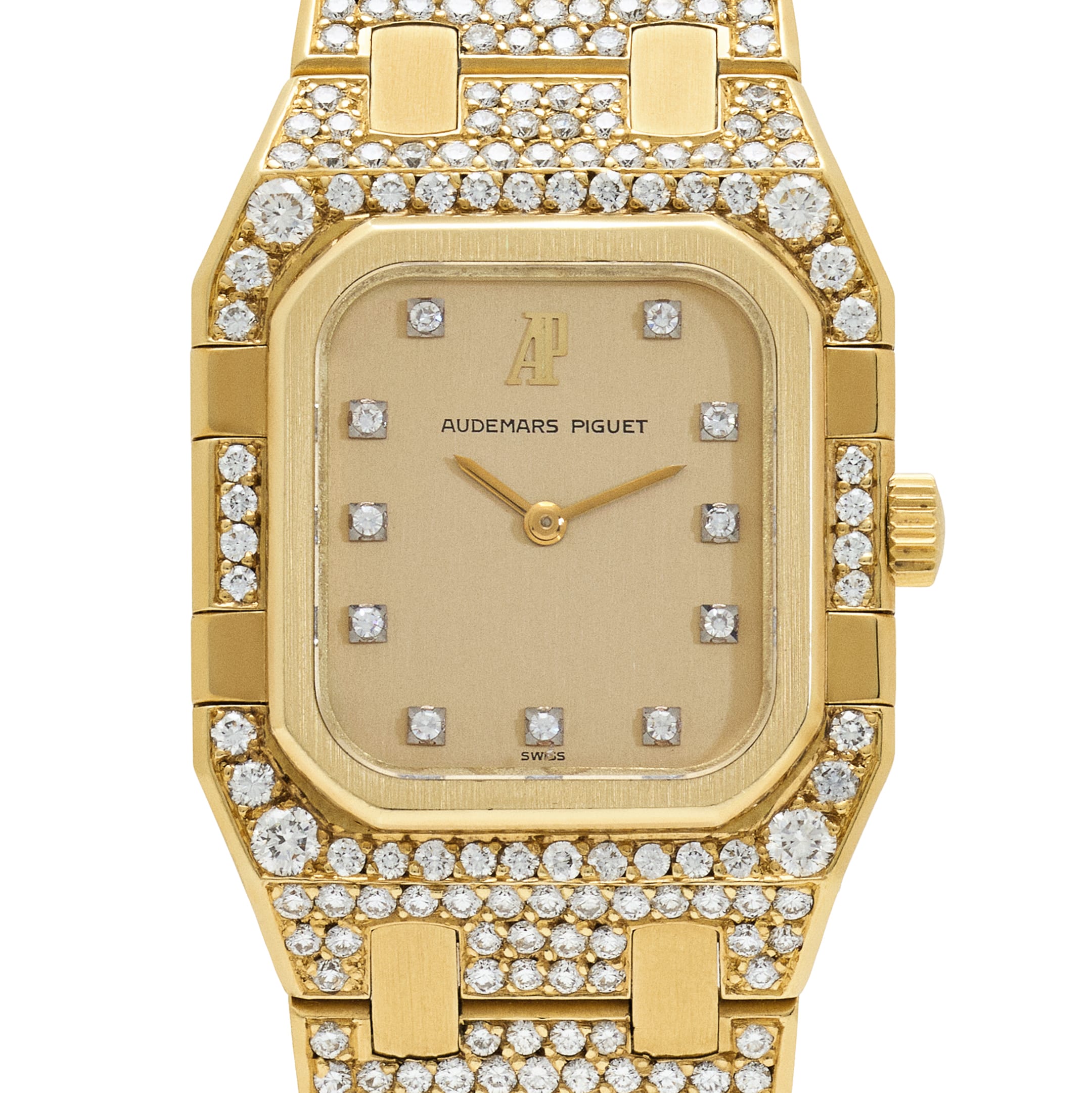 Audemars Piguet Rectangle 6028BA Vintage 'Ladies' Yellow Gold Diamond-Set Quartz (1983)