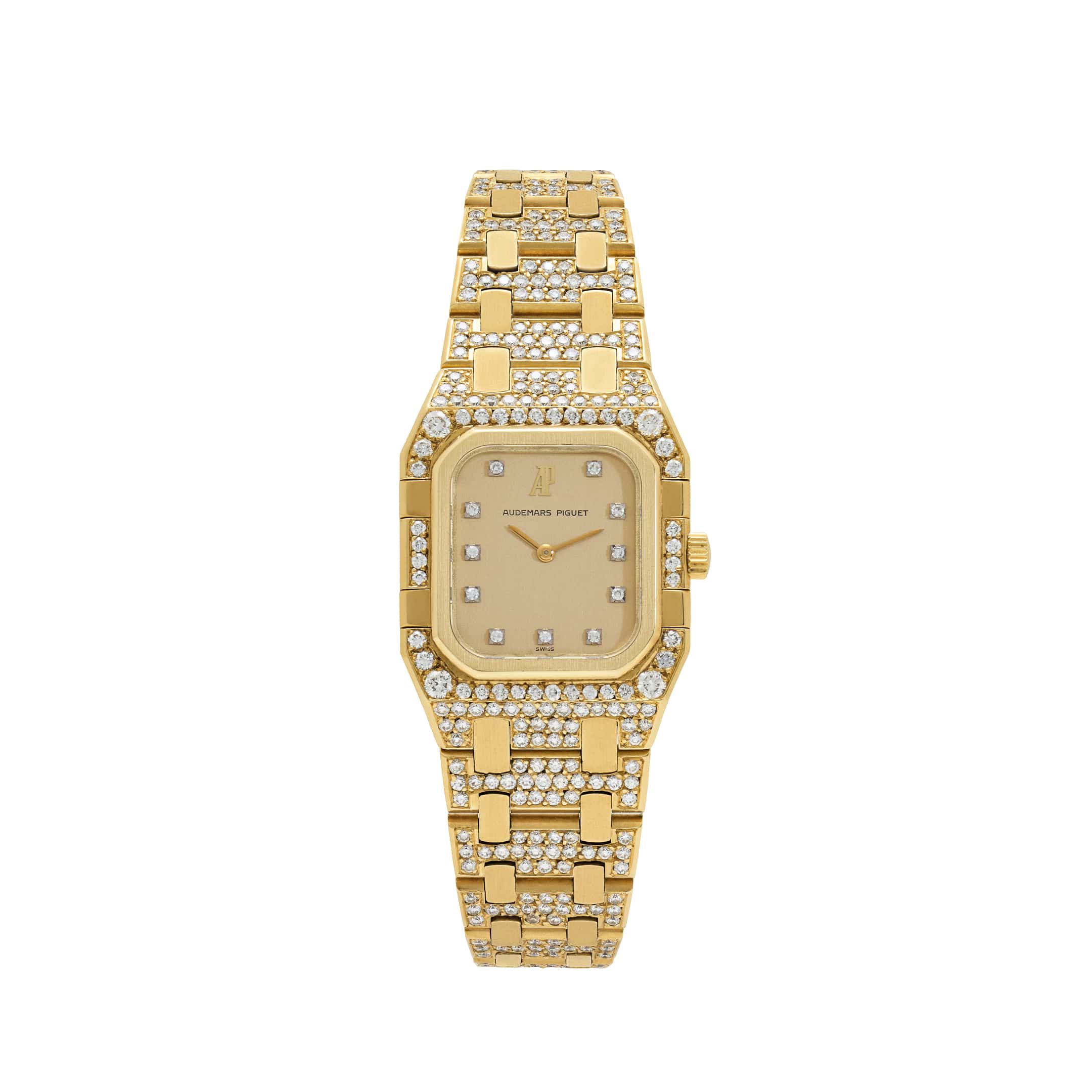 Audemars Piguet Rectangle 6028BA Vintage 'Ladies' Yellow Gold Diamond-Set Quartz (1983)