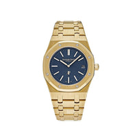 Thumbnail for Luxury Watch Audemars Piguet Royal Oak Jumbo Extra Thin Yellow Gold Blue Dial 15202BA.OO.1240BA.01 Wrist Aficionado