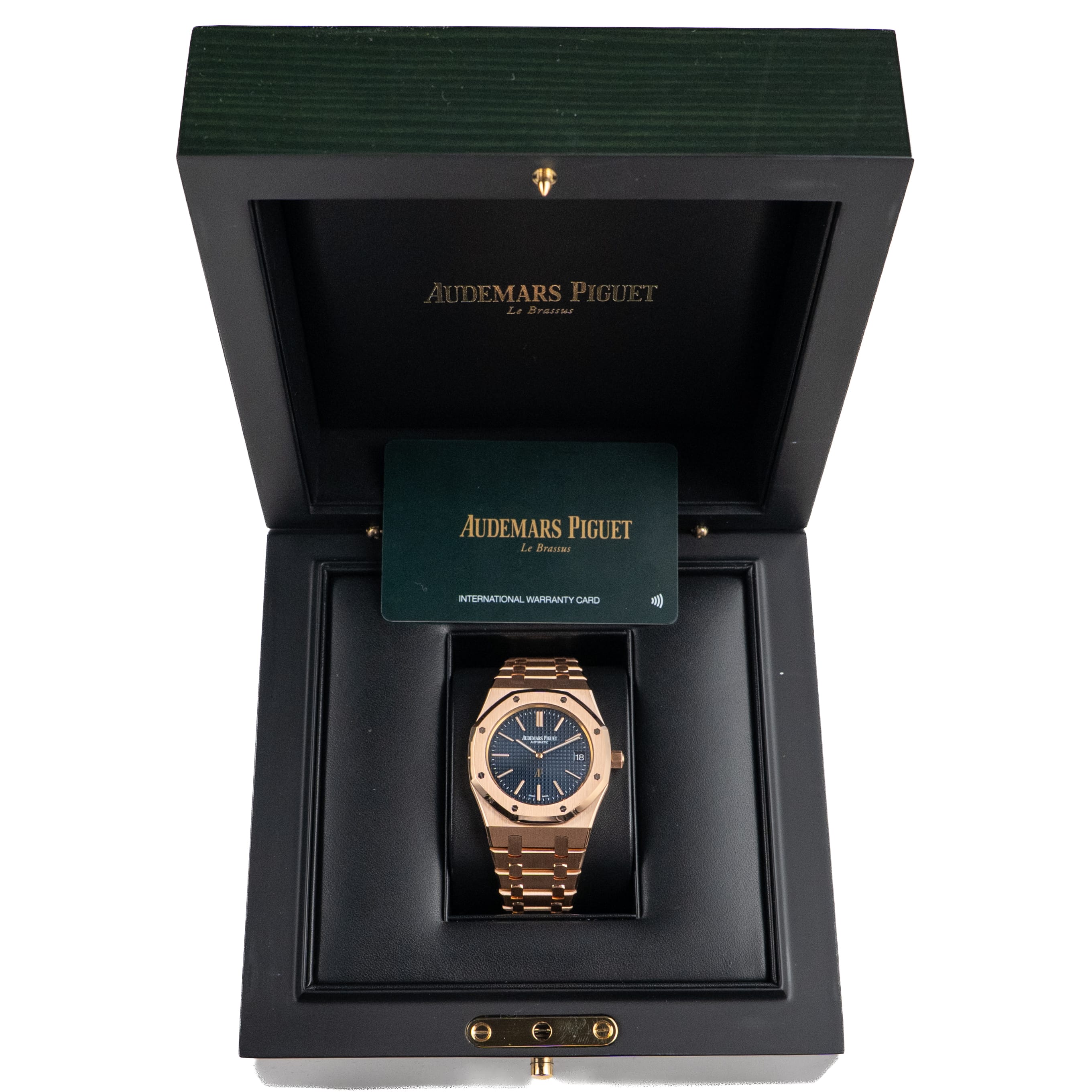Audemars Piguet Royal Oak 15202OR.OO.1240OR.01 'Jumbo' Extra-Thin Rose Gold Blue Dial (2016)