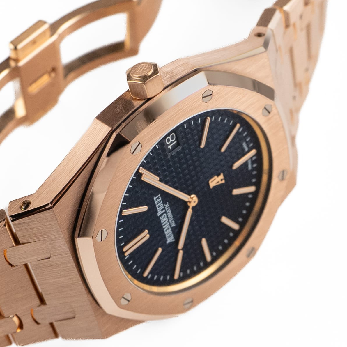 Audemars Piguet Royal Oak 15202OR.OO.1240OR.01 'Jumbo' Extra-Thin Rose Gold Blue Dial (2016)