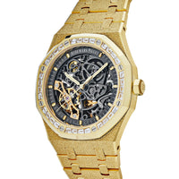 Thumbnail for Audemars Piguet Royal Oak Double Balance Wheel Openworked Frosted Yellow Gold 15412BA.ZG.1224BA.01 Wrist Aficionado