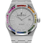 Audemars Piguet Royal Oak 15413BC.YY.1220BC.01 White Gold Rainbow Sapphires Bezel Diamond Dial Limited Edition of 10