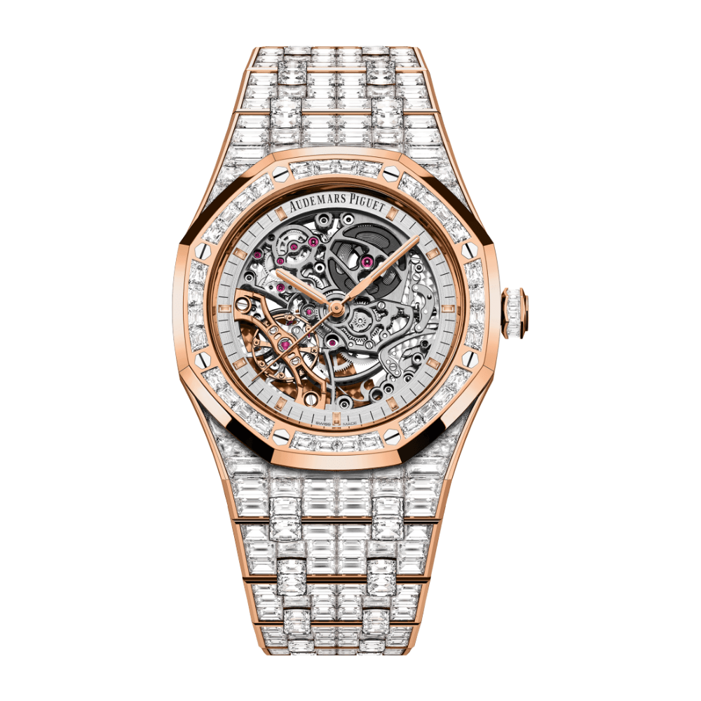 Luxury Watch Audemars Piguet Royal Oak Double Balance Wheel Openworked Baguette Diamond 15417OR.ZZ.1267OR.01.A Wrist Aficionado