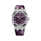 Audemars Piguet Royal Oak 15452BC.ZY.D600CR.01 'Ladies' White Gold Purple Dial Diamond Sapphire Bezel