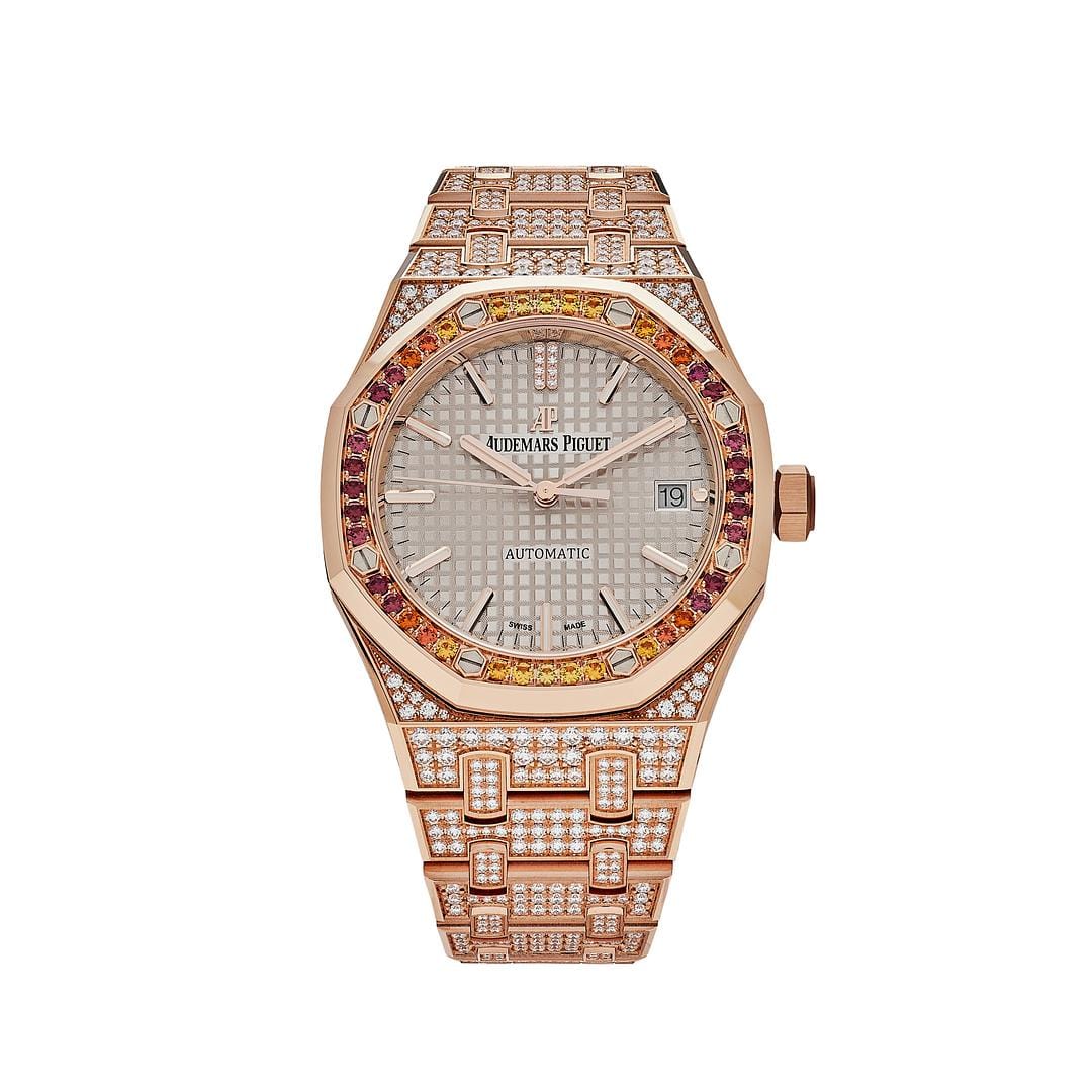 Luxury Watch Audemars Piguet Royal Oak Selfwinding Rose Gold and Diamonds 15452OR.ZY.D038VE.01 Wrist Aficionado
