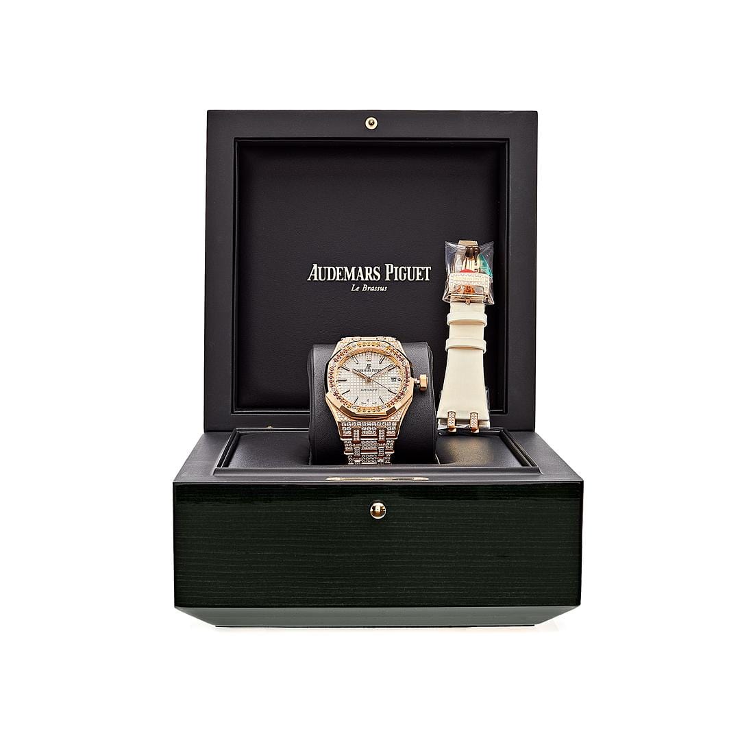 Luxury Watch Audemars Piguet Royal Oak Selfwinding Rose Gold and Diamonds 15452OR.ZY.D038VE.01 Wrist Aficionado