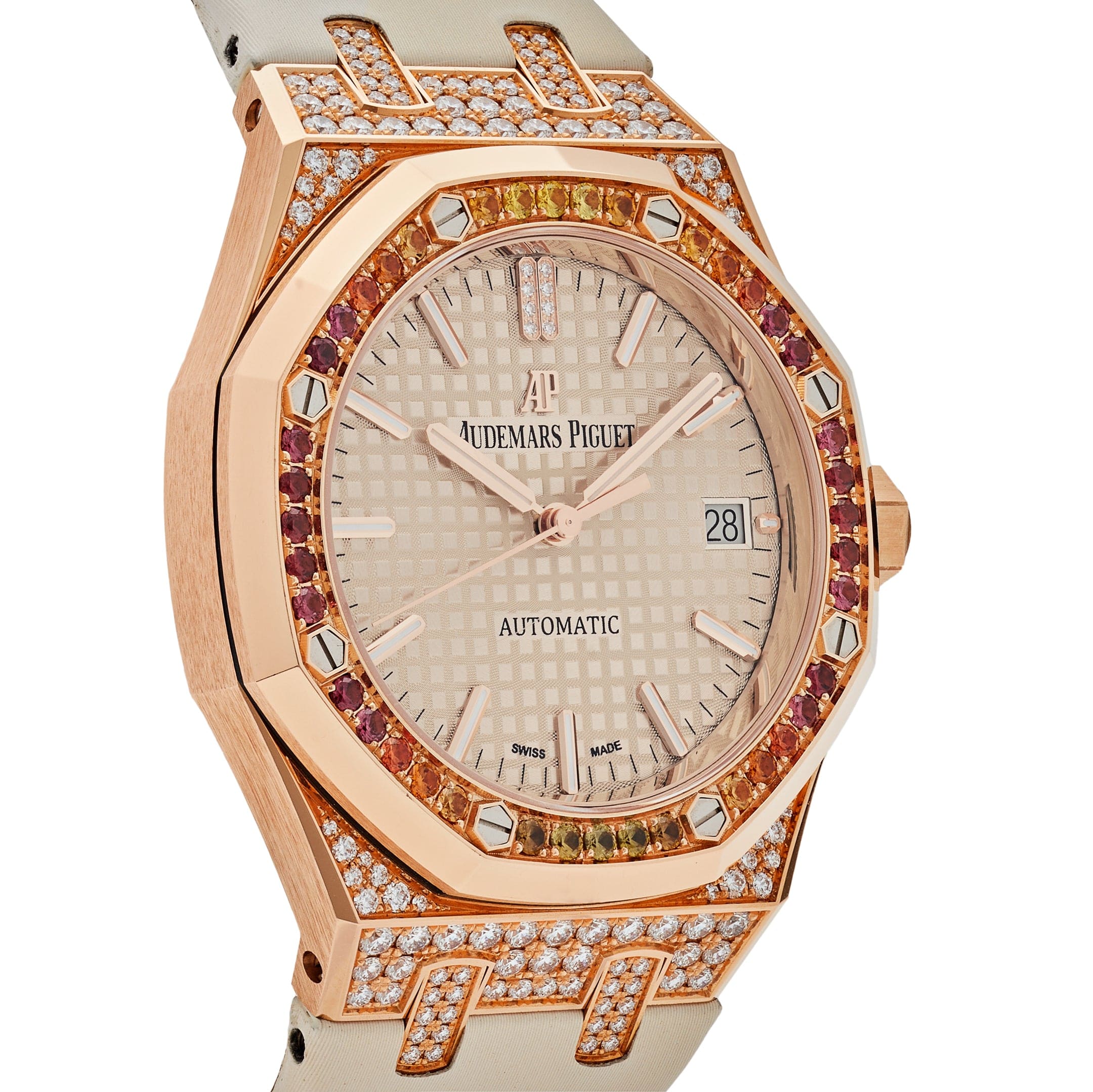 Luxury Watch Audemars Piguet Royal Oak Selfwinding Rose Gold and Diamonds 15452OR.ZY.D038VE.01 Wrist Aficionado