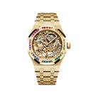 Audemars Piguet Royal Oak 15468BA.YG.1259BA.01-B Double Balance Wheel Frosted Yellow Gold Openworked Dial Rainbow Bezel (2026)