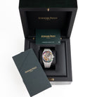 Audemars Piguet Royal Oak 15468BC.YG.1259BC.01-B Double Balance Wheel Frosted White Gold Rainbow Sapphires Bezel Openworked Dial (2021)