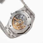 Audemars Piguet Royal Oak 15468BC.YG.1259BC.01-B Double Balance Wheel Frosted White Gold Rainbow Sapphires Bezel Openworked Dial