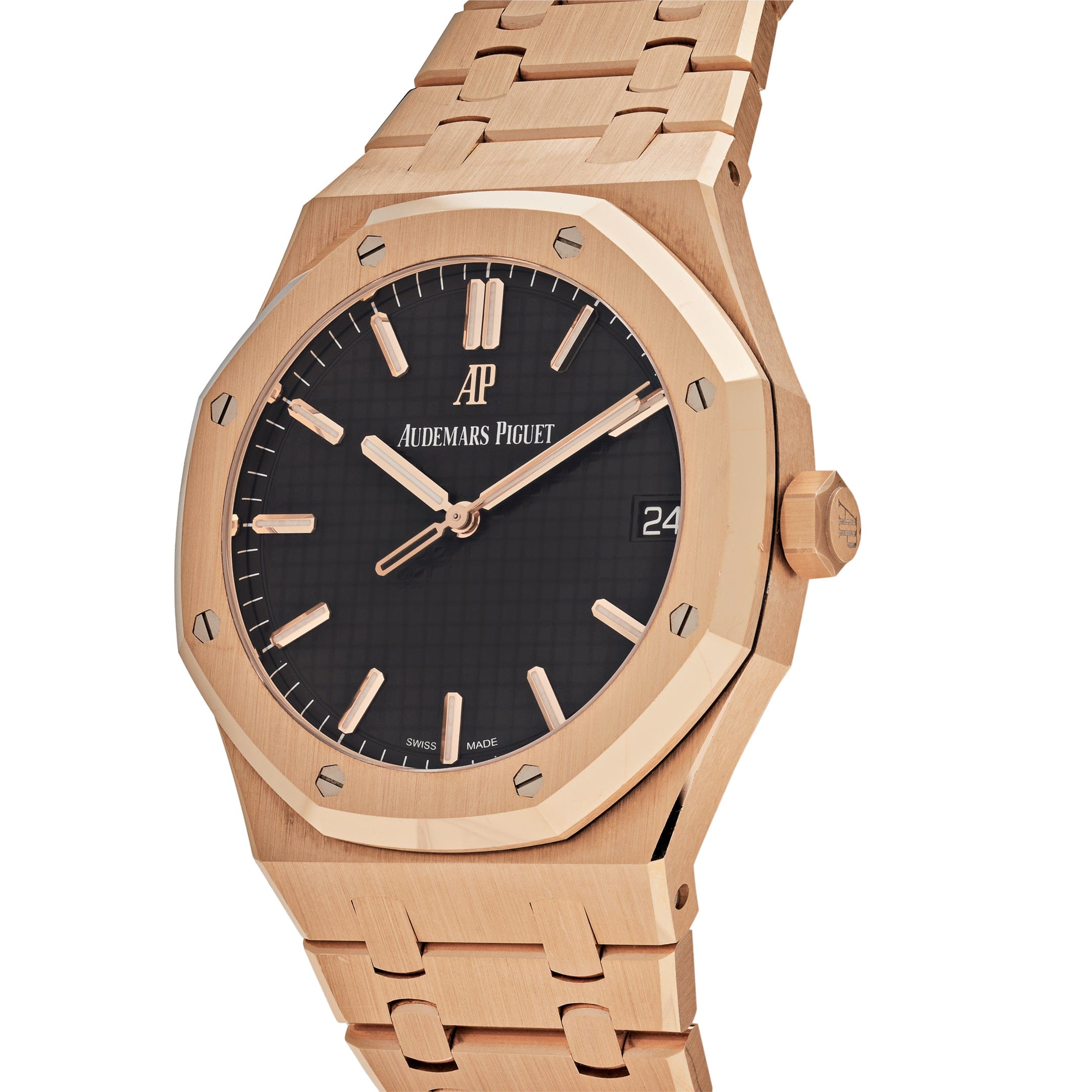 Luxury Watch Audemars Piguet Royal Oak Selfwinding Rose Gold Black Dial 41mm 15500OR.OO.1220OR.01 Wrist Aficionado