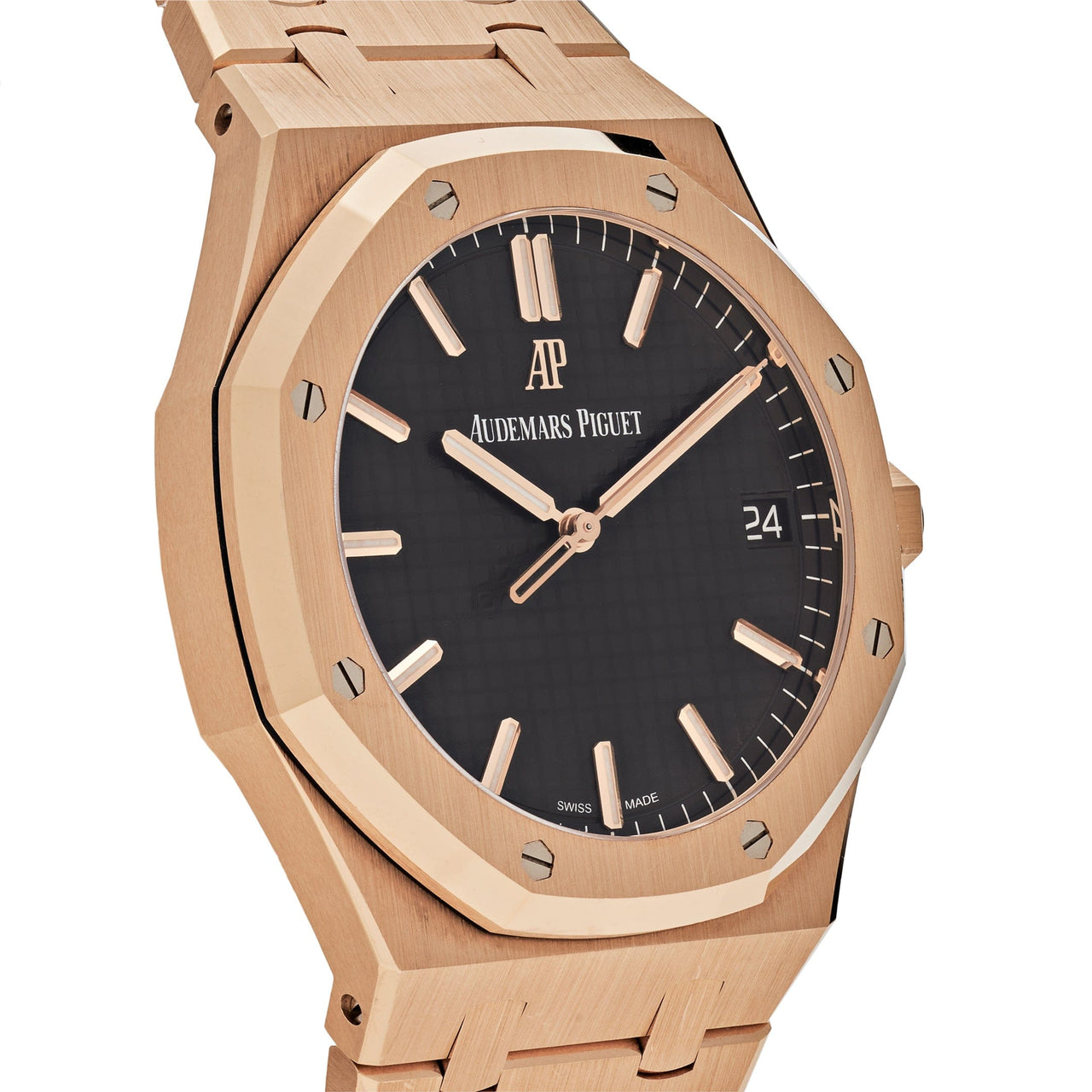 Luxury Watch Audemars Piguet Royal Oak Selfwinding Rose Gold Black Dial 41mm 15500OR.OO.1220OR.01 Wrist Aficionado