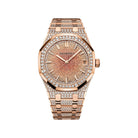Audemars Piguet Royal Oak 15502OR.ZZ.1222OR.01 Rose Gold Diamond Sapphire Dial Diamond Bezel