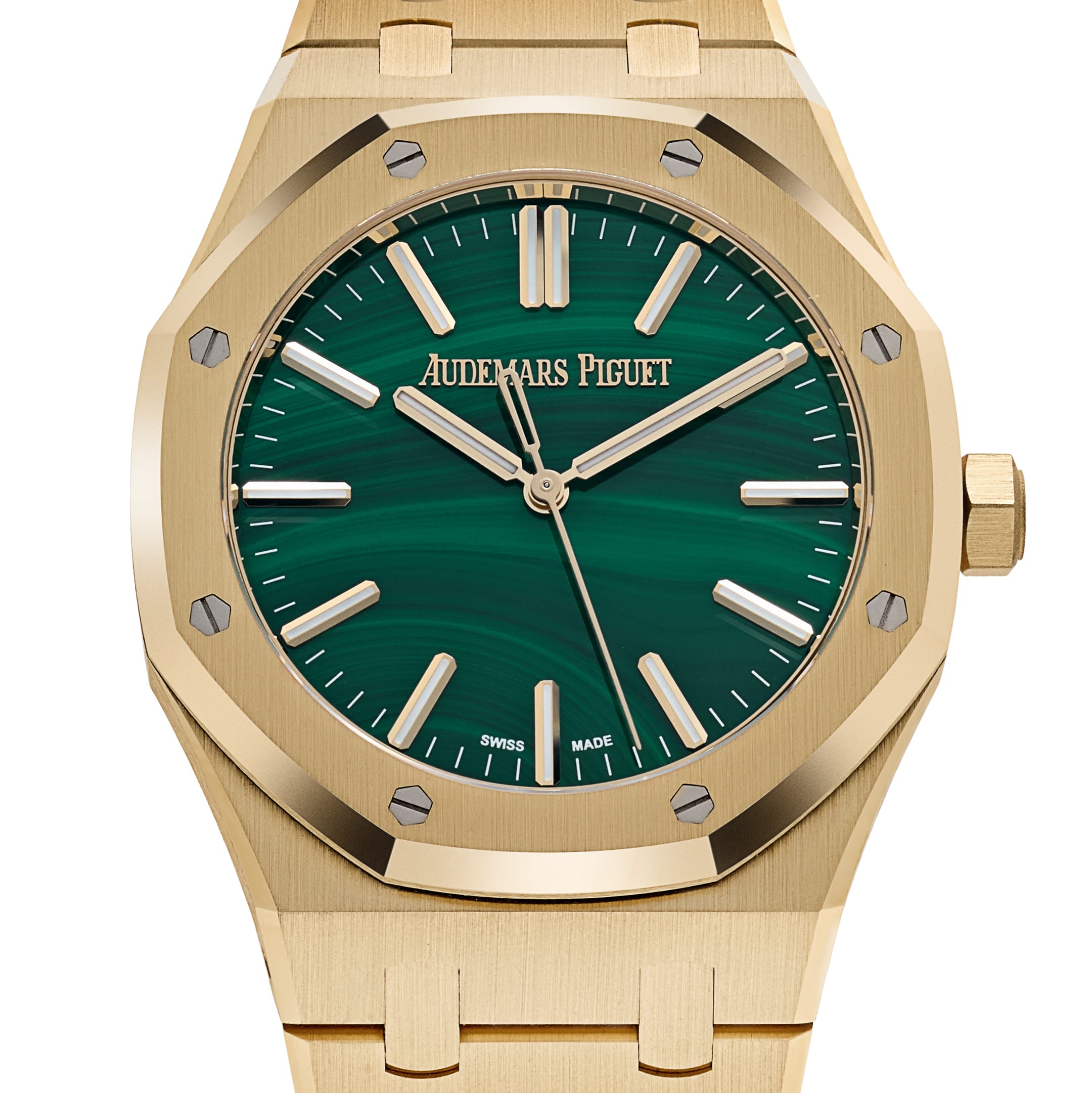 Audemars Piguet Royal Oak 15513BA.OO.1320BA.01 Yellow Gold Malachite Stone Dial (2026)