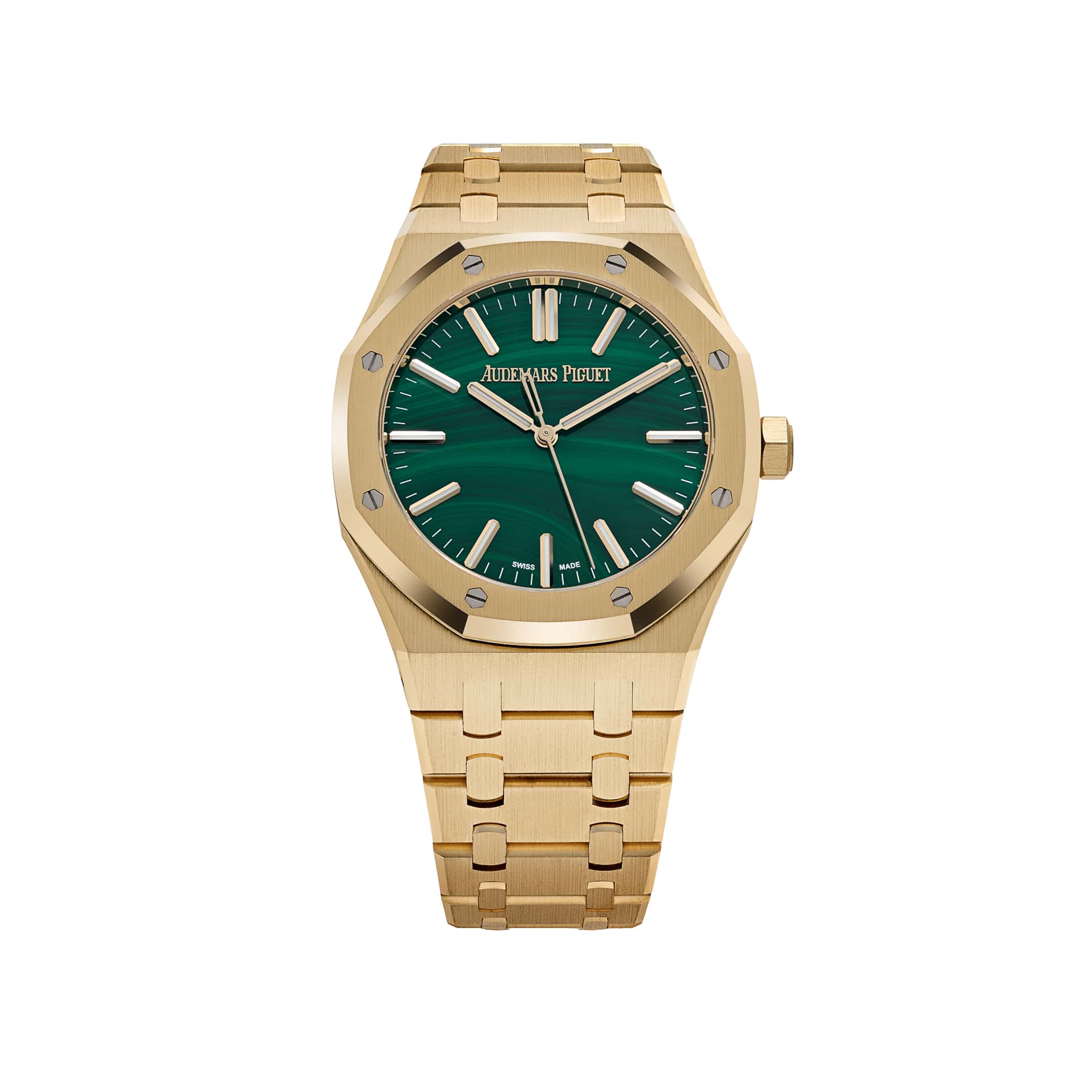 Audemars Piguet Royal Oak 15513BA.OO.1320BA.01 Yellow Gold Malachite Stone Dial (2026)