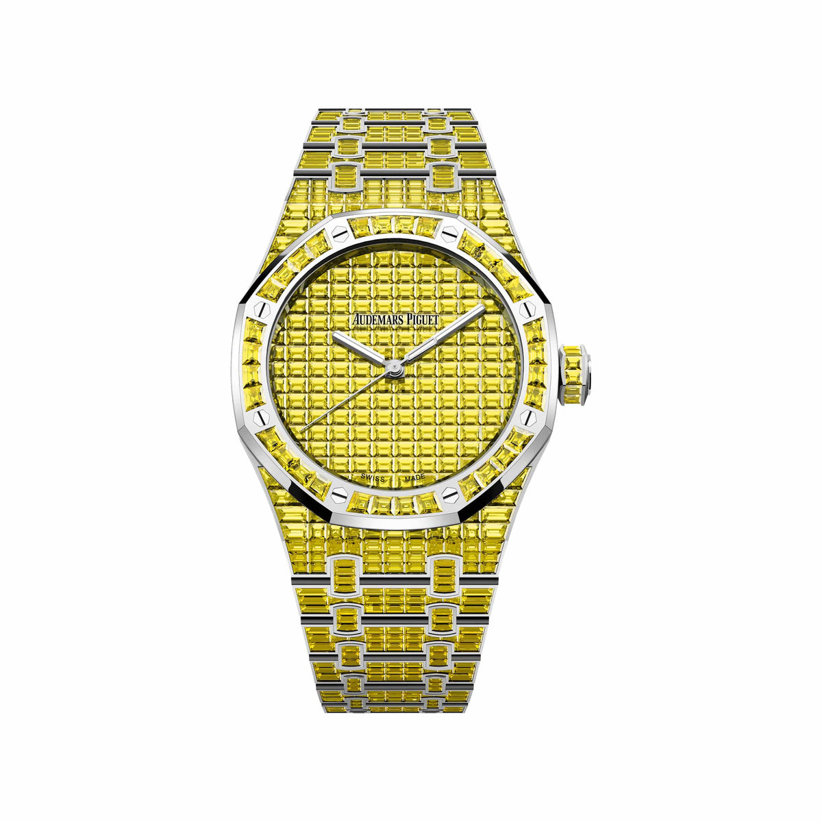 Audemars Piguet Royal Oak 15514BC.RY.1284BC.01 Yellow Chrysoberyl '50th Anniversary' White Gold Chrysoberyl Yellow Dial