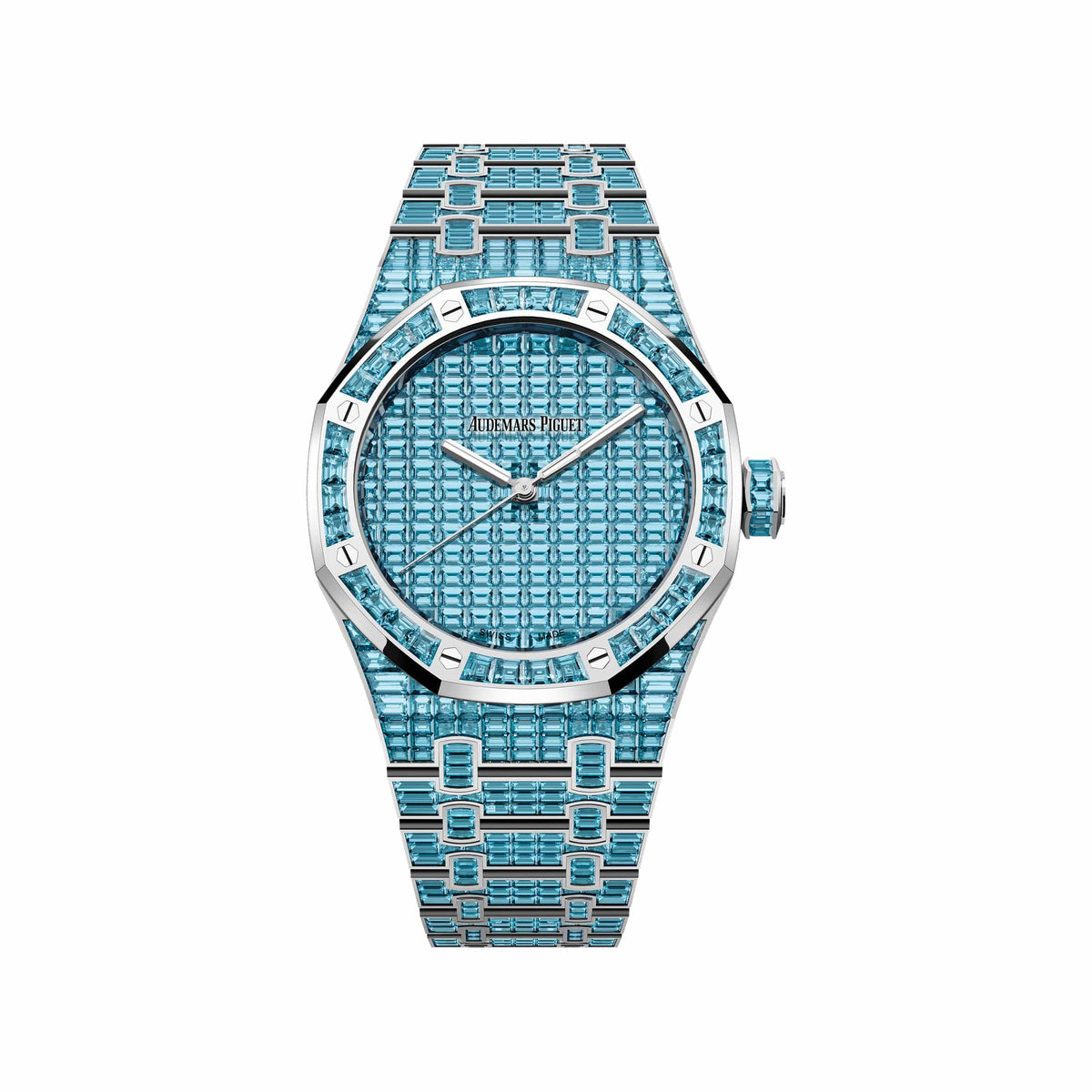 Audemars Piguet Royal Oak 15514BC.TO.1284BC.01 Blue Topaz '50th Anniversary' White Gold Topaz Blue Dial
