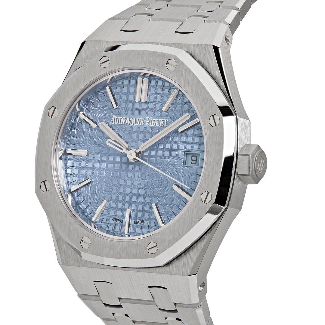 Luxury Watch Audemars Piguet Royal Oak Selfwinding "50th Anniversary" Steel Ice Blue Dial 15550ST.OO.1356ST.04 Wrist Aficionado