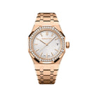 Audemars Piguet Royal Oak 15551OR.ZZ.1356OR.01 'Ladies' '50th Anniversary' Rose Gold Silver Dial Diamond Bezel