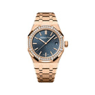 Audemars Piguet Royal Oak 15551OR.ZZ.1356OR.02 'Ladies' '50th Anniversary' Rose Gold Blue Dial Diamond Bezel