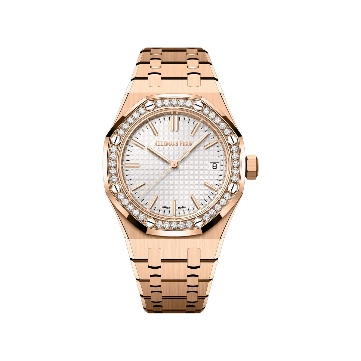 Audemars Piguet Royal Oak 15551OR.ZZ.1356OR.04 'Ladies' Rose Gold Silver Dial Diamond Bezel (2026)