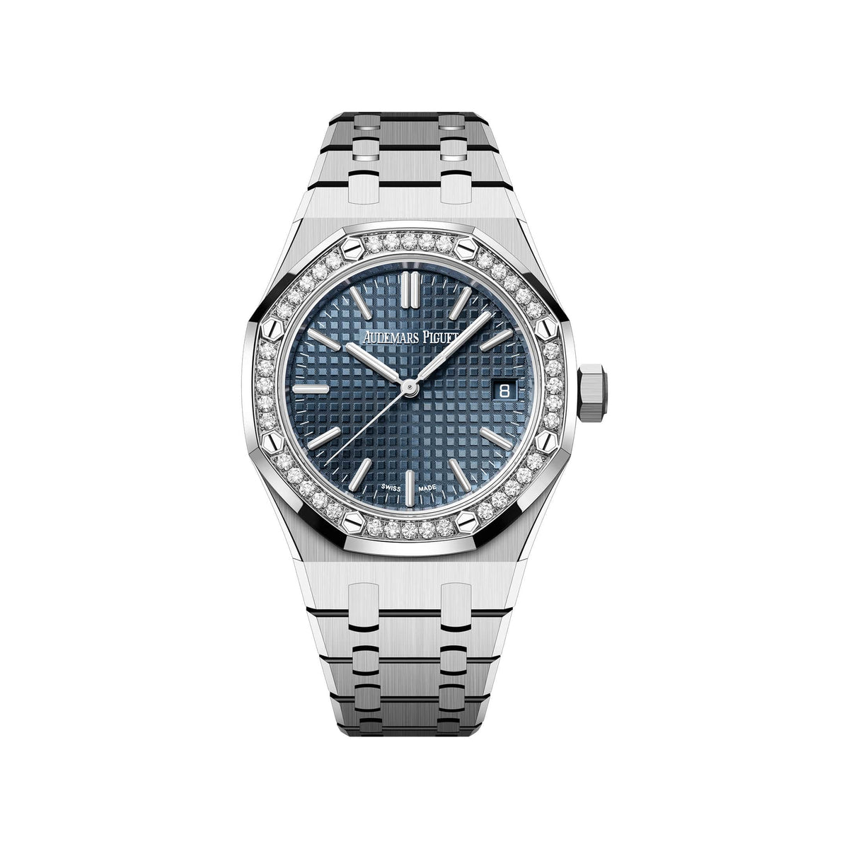 Audemars Piguet Royal Oak 15551ST.ZZ.1356ST.02 'Ladies' '50th Anniversary' Stainless Steel Blue Dial Diamond Bezel