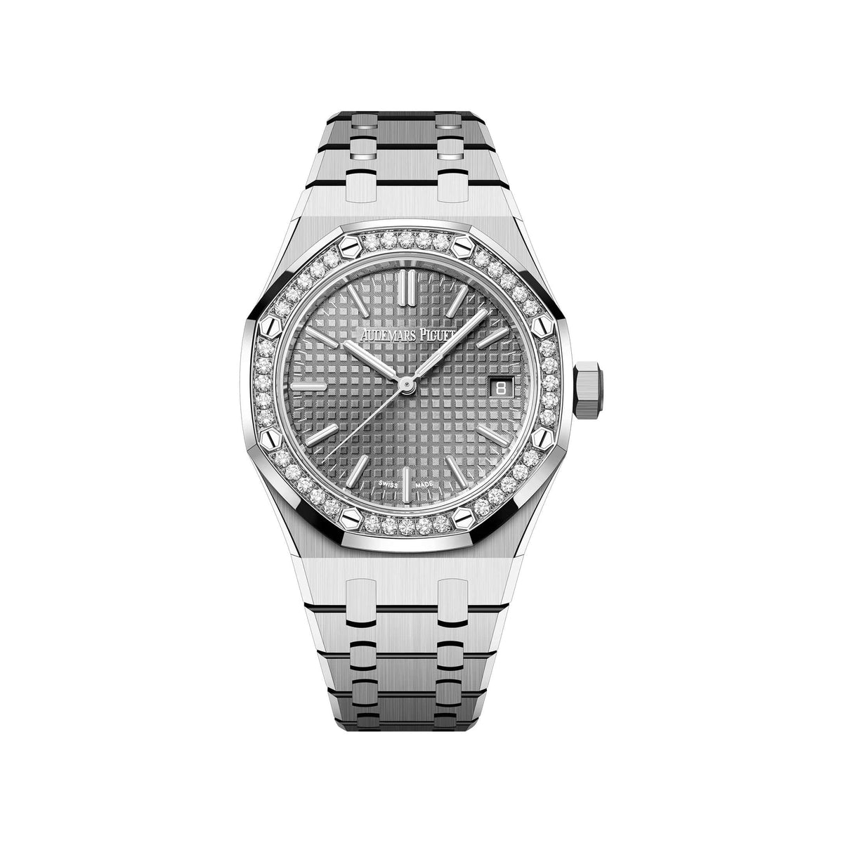 Audemars Piguet Royal Oak 15551ST.ZZ.1356ST.03 'Ladies' '50th Anniversary' Stainless Steel Grey Dial Diamond Bezel