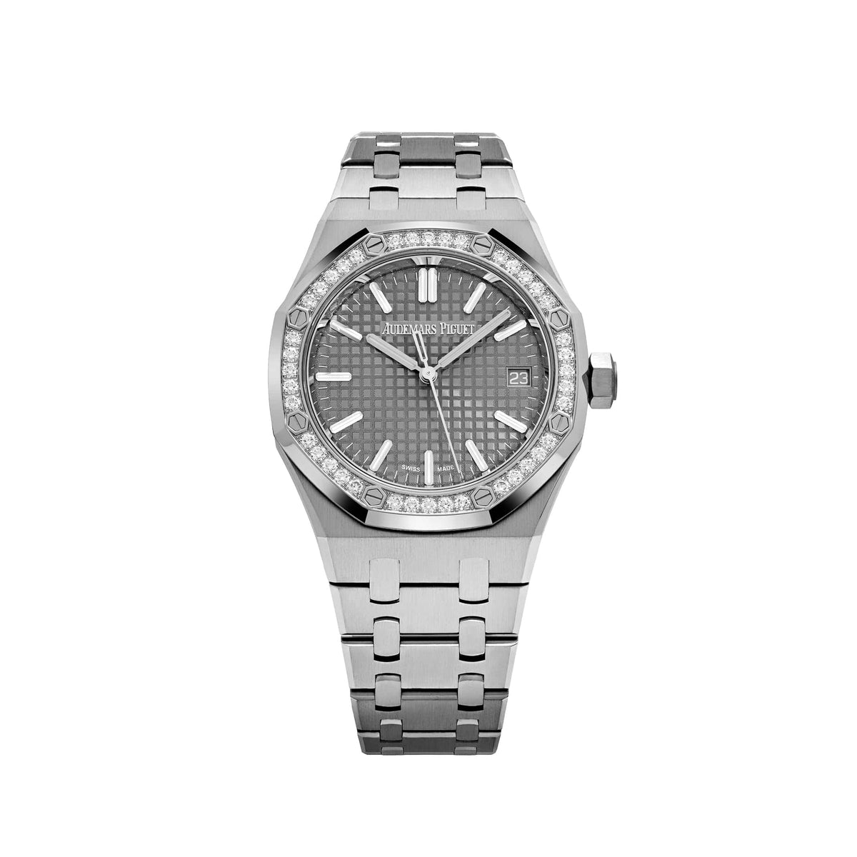 Audemars Piguet Royal Oak 15551ST.ZZ.1356ST.06 'Ladies' Stainless Steel Grey Dial Diamond Bezel (2023)