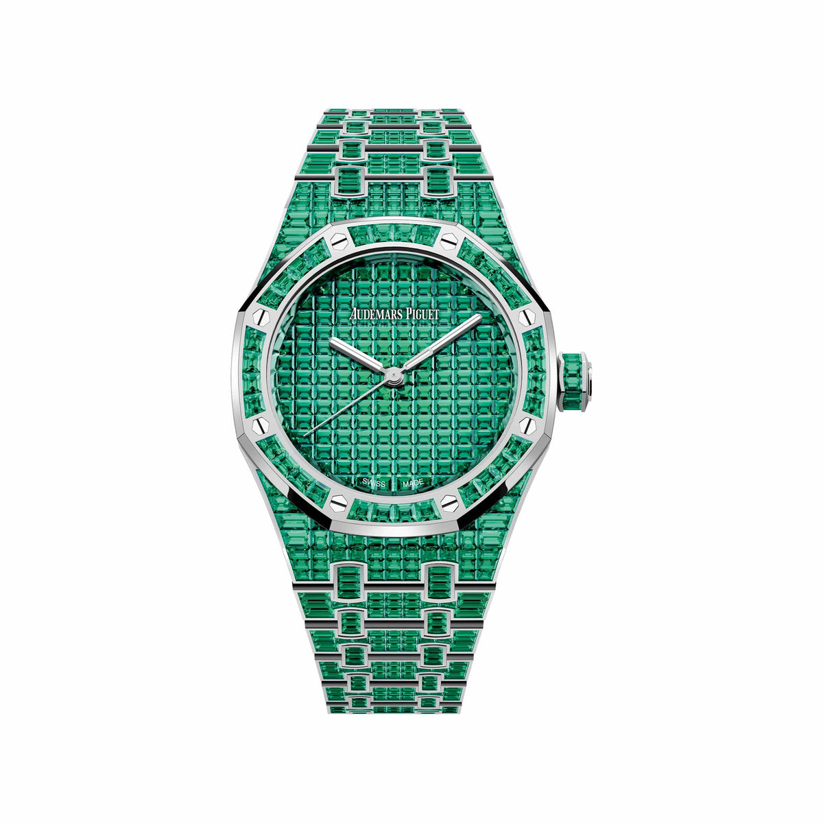Audemars Piguet Royal Oak 15554BC.EE.1274BC.01 'Ladies' Emerald '50th Anniversary' White Gold Emerald Green Dial