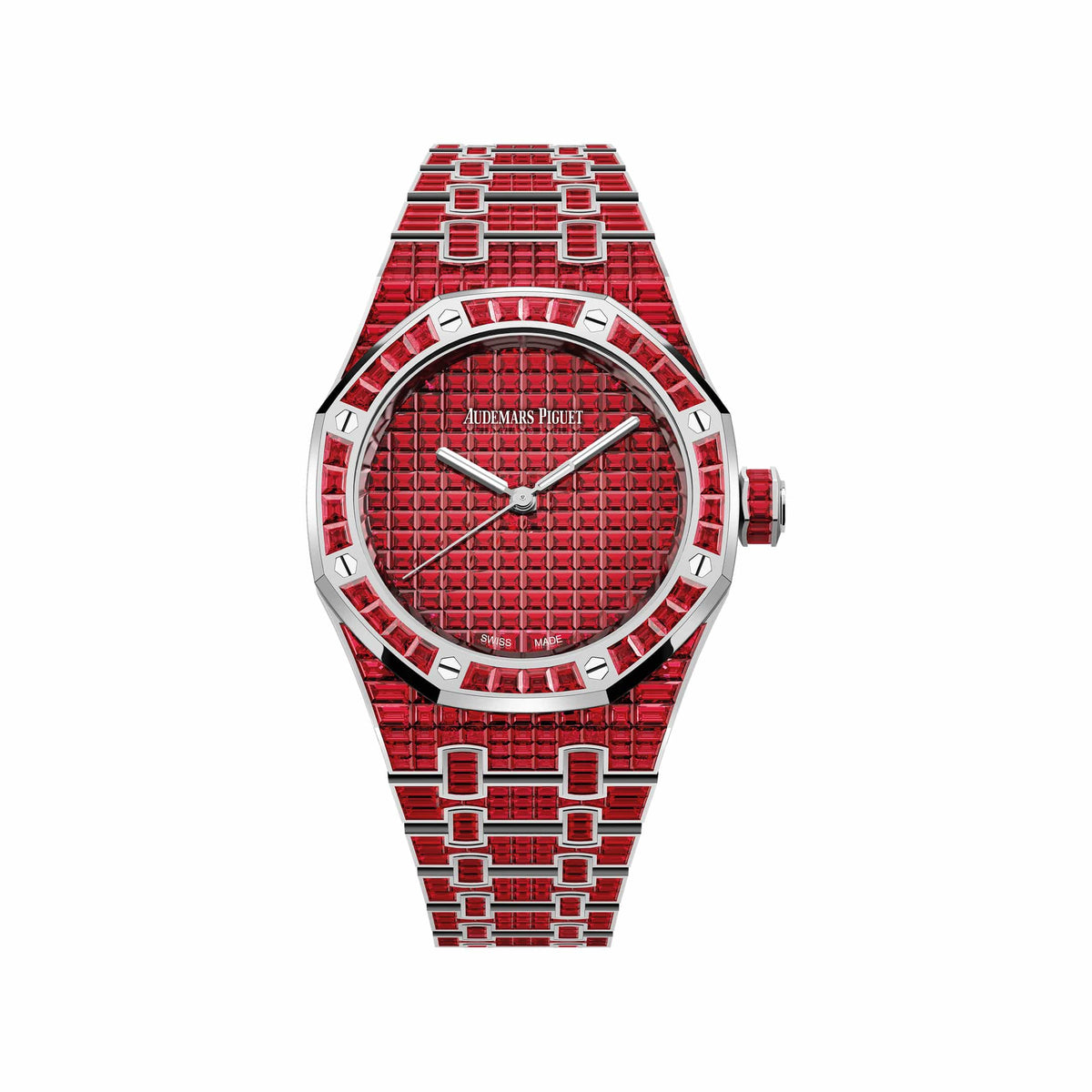 Audemars Piguet Royal Oak 15554BC.RR.1274BC.01 'Ladies' Ruby '50th Anniversary' White Gold Ruby Red Dial