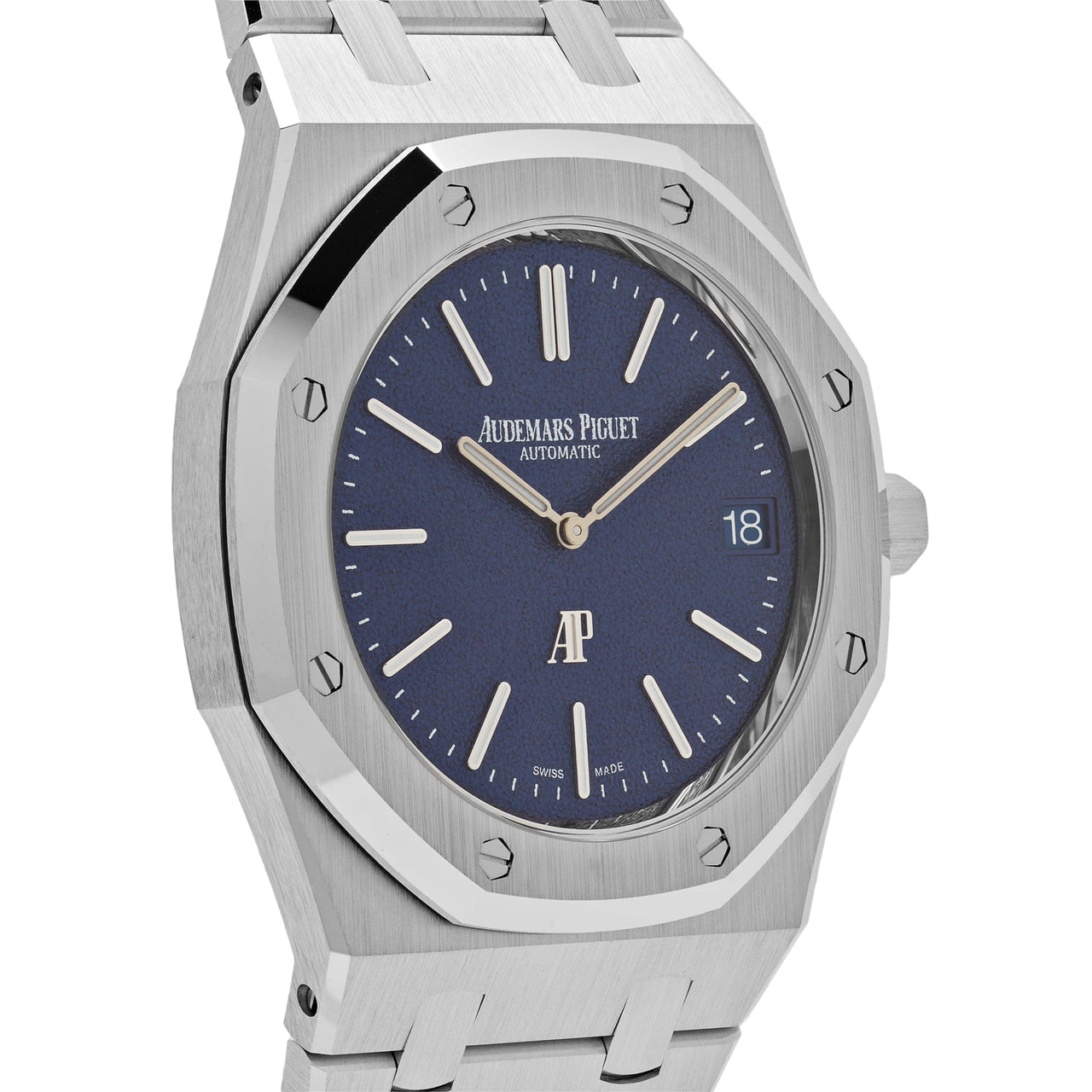 Audemars Piguet Royal Oak 16202BC.OO.1240BC.02 'Jumbo' Extra-Thin White Gold Grainy Blue Dial (2024)