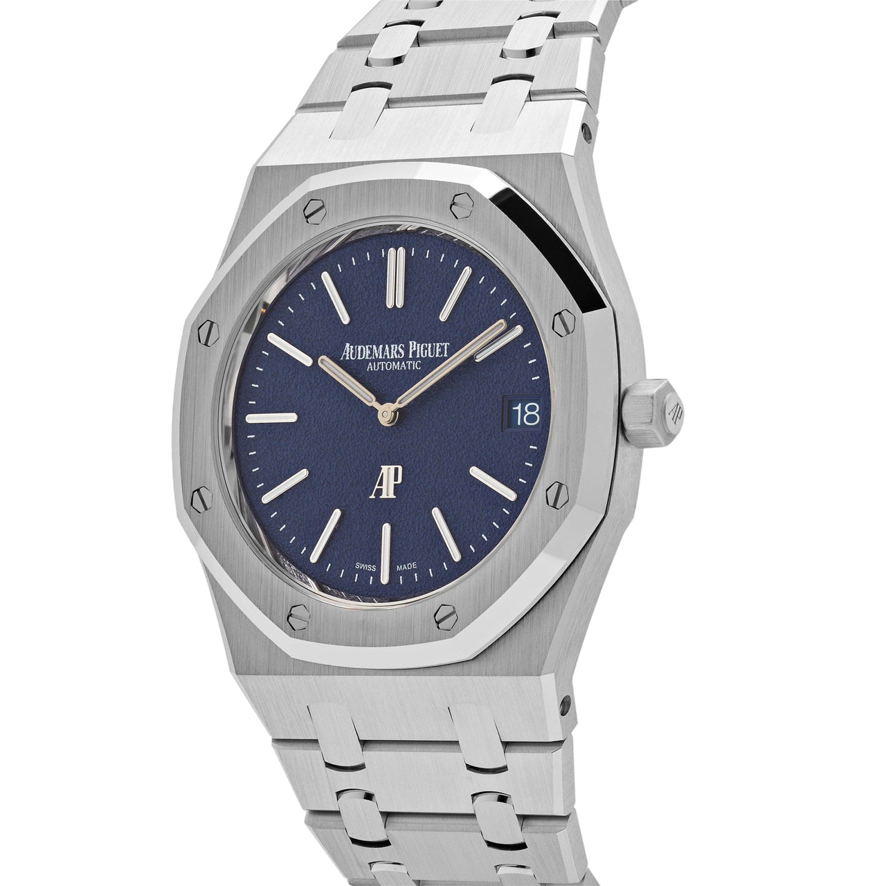 Audemars Piguet Royal Oak 16202BC.OO.1240BC.02 'Jumbo' Extra-Thin White Gold Grainy Blue Dial (2024)