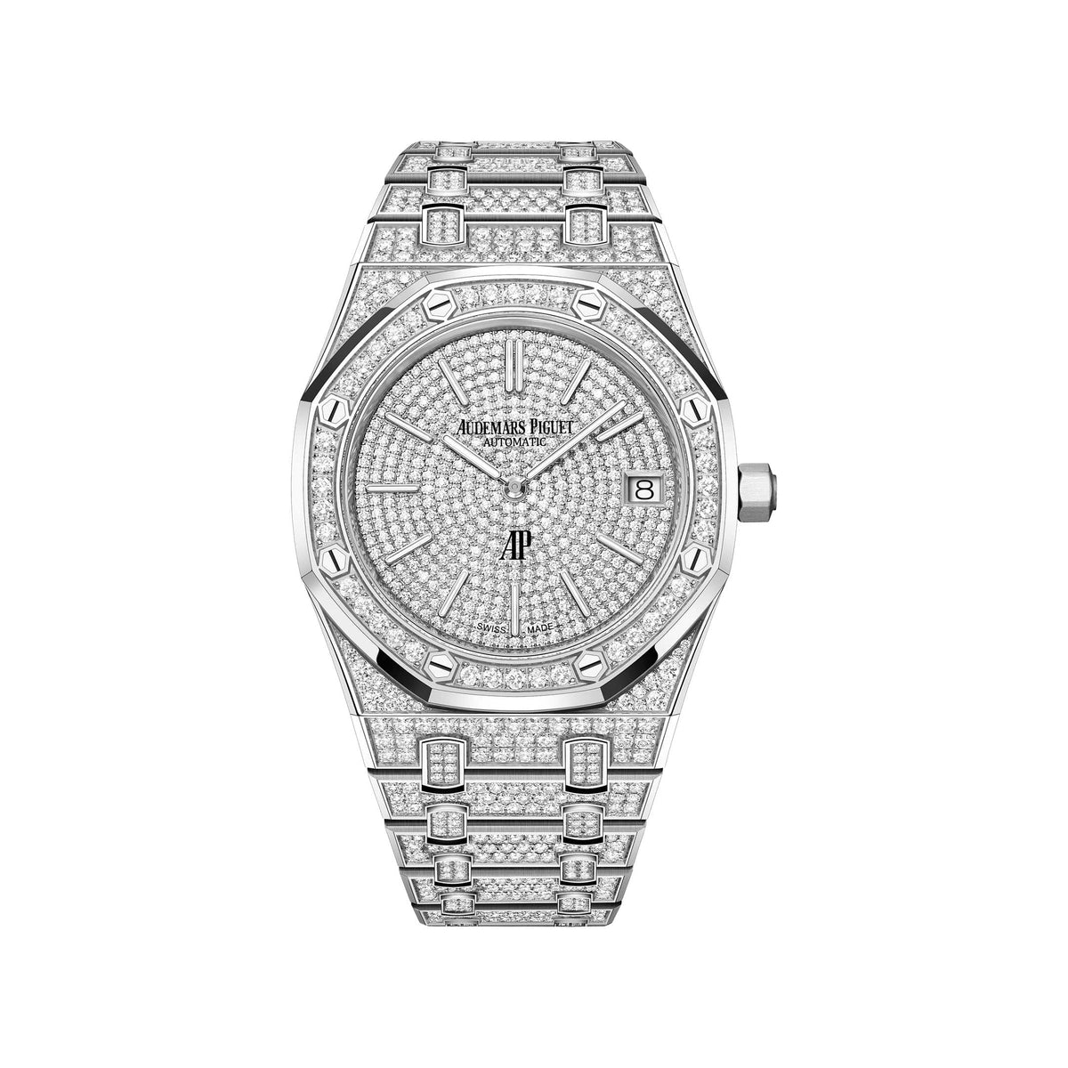 Audemars Piguet Royal Oak 16202BC.ZZ.1241BC.01 'Jumbo' Extra-Thin White Gold White Diamond Dial Diamond Bezel (2026)
