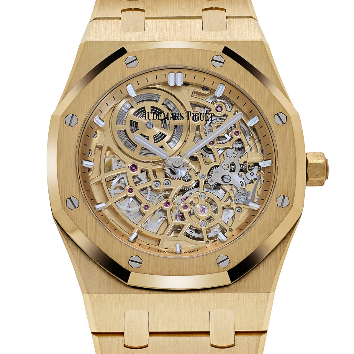 Audemars Piguet Royal Oak 16204BA.OO.1240BA.01 Jumbo Extra-Thin Yellow Gold Openworked