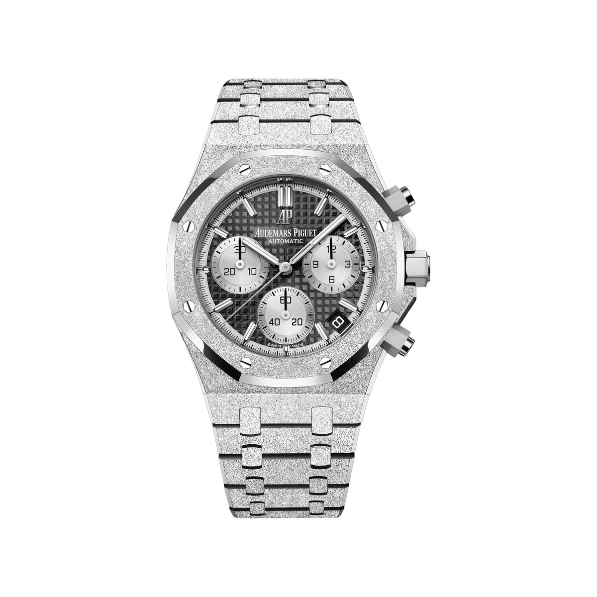 Audemars Piguet Royal Oak 26239BC.GG.1224BC.02 Flyback Chronograph Frosted White Gold Black Dial