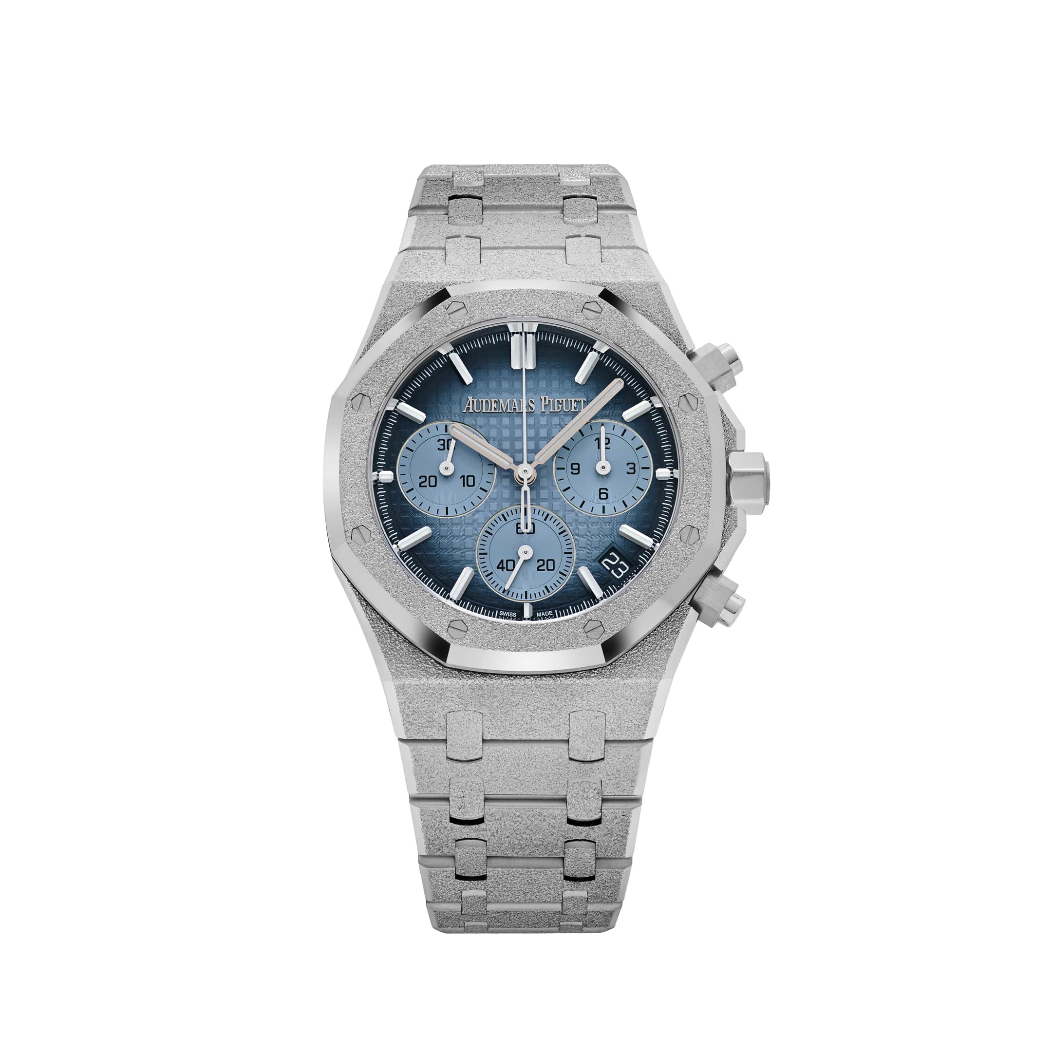 Audemars Piguet Royal Oak 26240BC.GG.1324BC.02 Chronograph Frosted White Gold Light Blue Dial