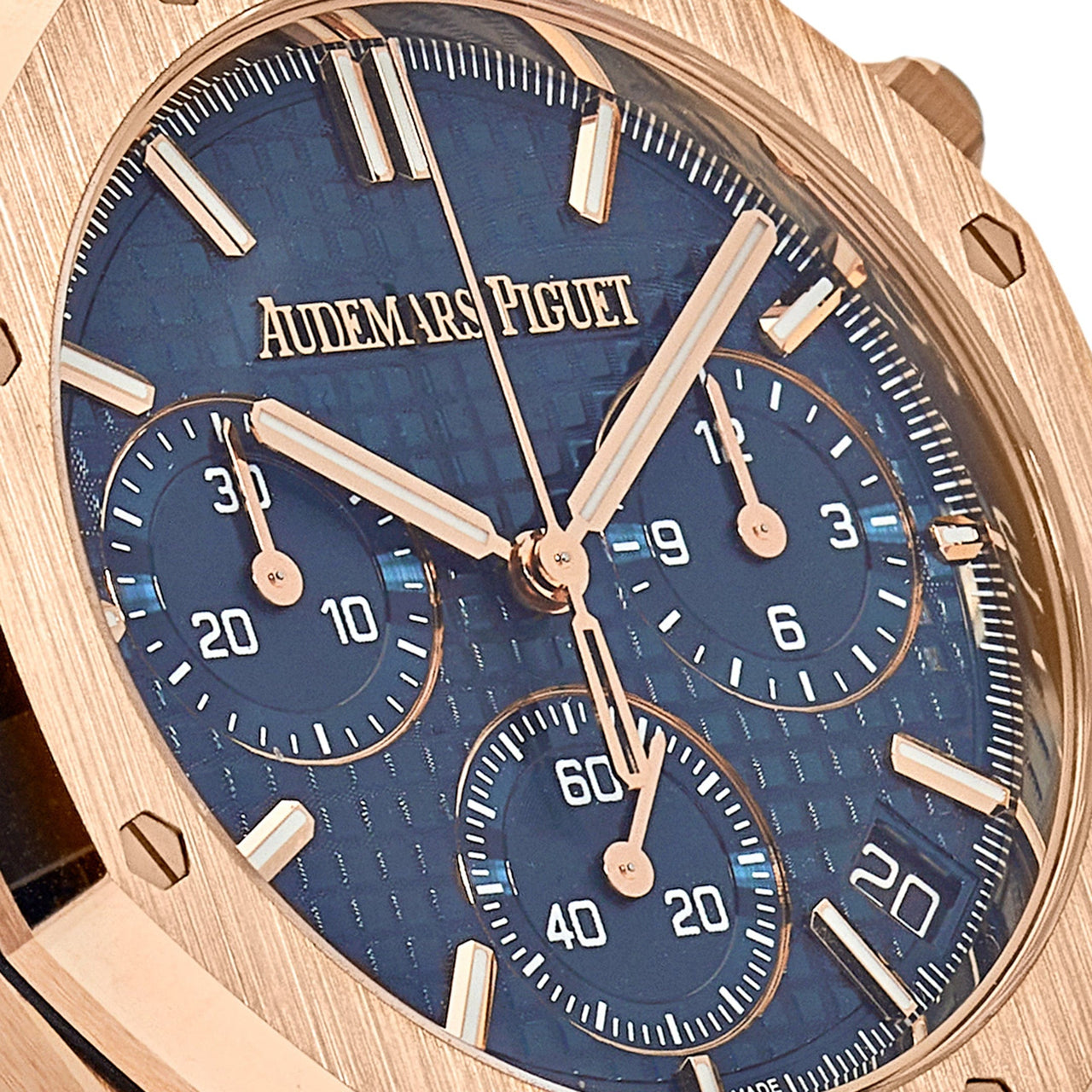 Luxury Watch Audemars Piguet Royal Oak Chronograph "50th Anniversary" Rose Gold Blue Dial 26240OR.OO.D315CR.01 Wrist Aficionado