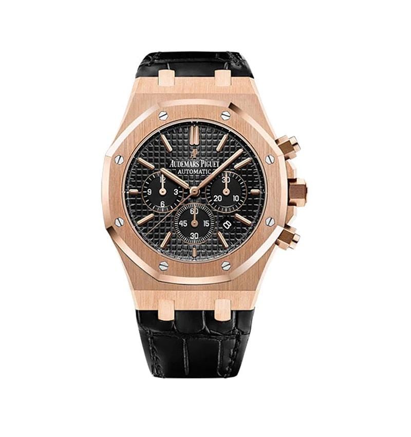 Luxury Watch Audemars Piguet Royal Oak Chronograph Rose Gold Black Dial 26320OR.OO.D002CR.01 Wrist Aficionado