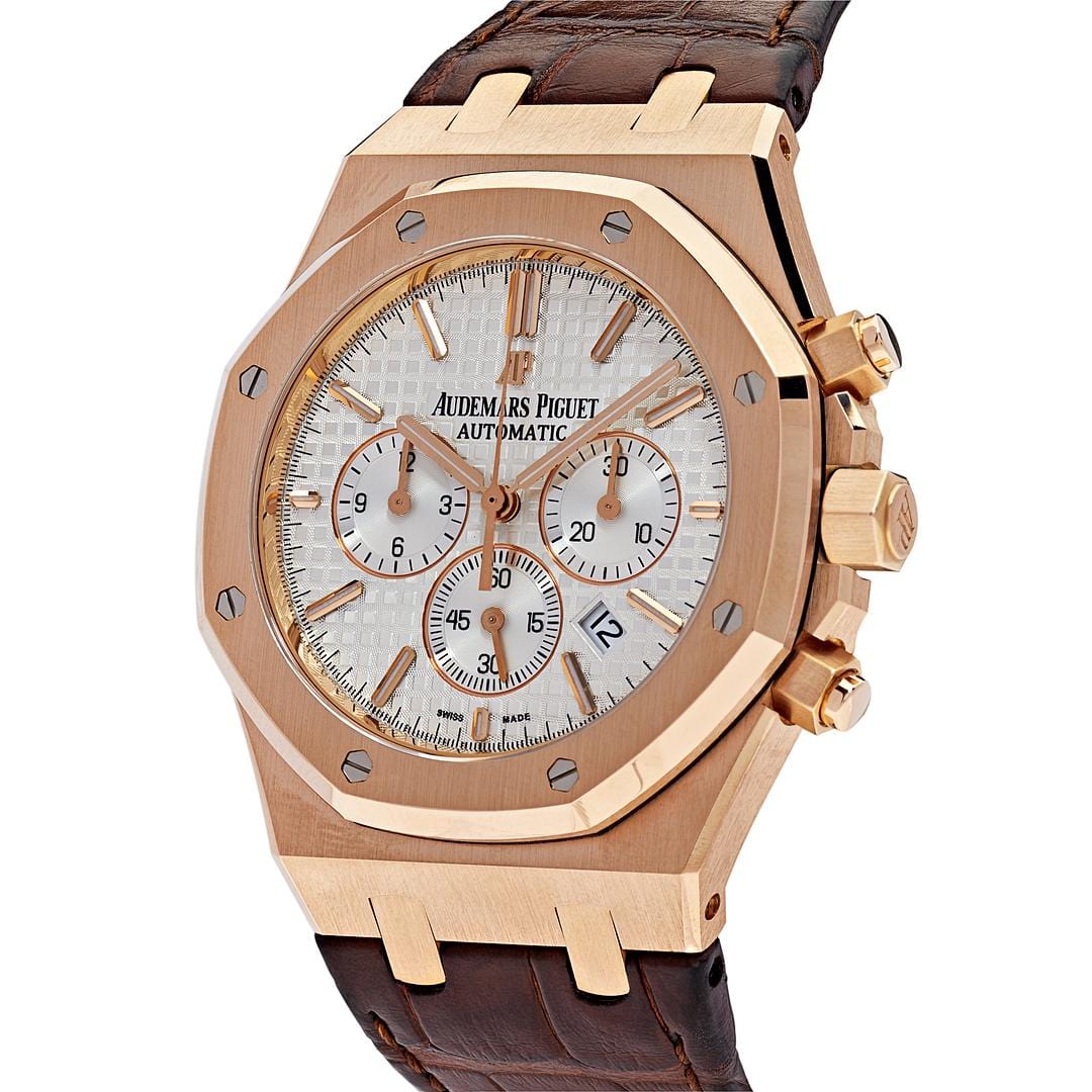 Luxury Watch Audemars Piguet Royal Oak Chronograph Rose Gold 26320OR.OO.D088CR.01 Wrist Aficionado