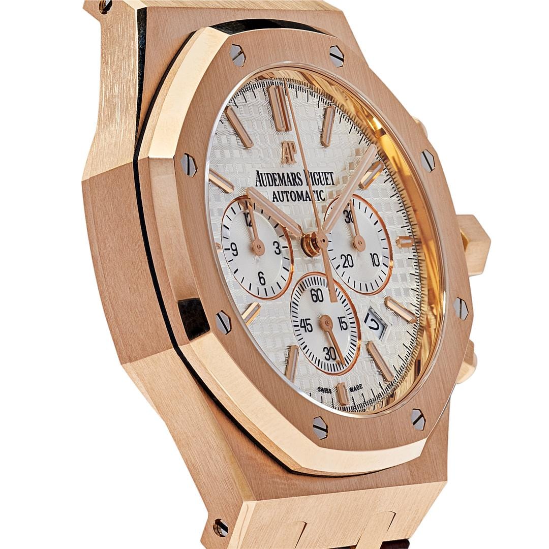 Luxury Watch Audemars Piguet Royal Oak Chronograph Rose Gold 26320OR.OO.D088CR.01 Wrist Aficionado