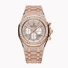 Luxury Watch Audemars Piguet Royal Oak Chronograph Rose Gold Pave Diamond 26322OR.ZZ.1222OR.01 Wrist Aficionado