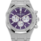 Audemars Piguet Royal Oak 26331BC.GG.1224BC.01 Chronograph Frosted White Gold Purple Dial